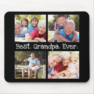 Best Grandpa Ever 4 Photo Collage Fun Keepsake Mouse Pad