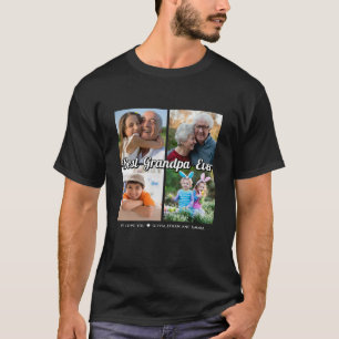 Best Grandpa Ever 4 Photo Collage Personalized   T-Shirt