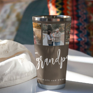 Best grandpa ever 5 photo collage personalized  insulated tumbler