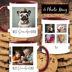 Best Grandpa Ever 6 Photo Collage White Mug