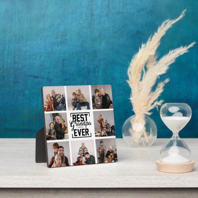 Best Grandpa Ever 8 Photo Collage Plaque (Insitu)