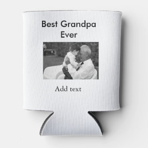 Best Grandpa ever add photo name classic elegant Can Cooler