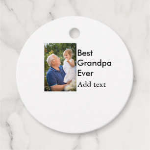 Best Grandpa ever add photo name classic elegant Favour Tags