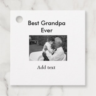 Best Grandpa ever add photo name classic elegant Favour Tags