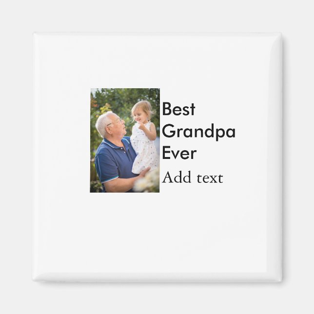 Best Grandpa ever add photo name classic elegant Magnet (Front)