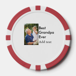 Best Grandpa ever add photo name classic elegant Poker Chips