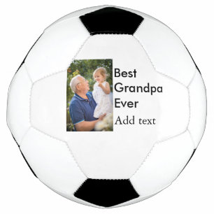 Best Grandpa ever add photo name classic elegant Soccer Ball