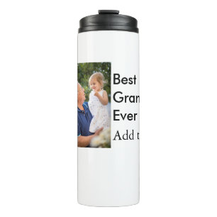 Best Grandpa ever add photo name classic elegant Thermal Tumbler