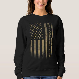 Best Grandpa Ever American Usa Grunge Flag Father' Sweatshirt