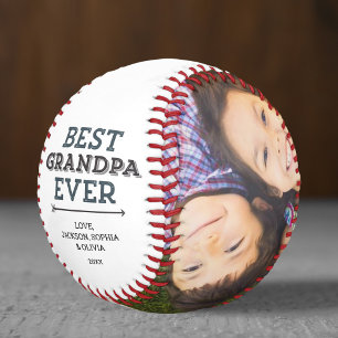 Best Grandpa Ever Arrows Custom Personalized Photo Baseball
