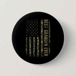 Best Grandpa Ever Camouflage American Flag Father' 6 Cm Round Badge