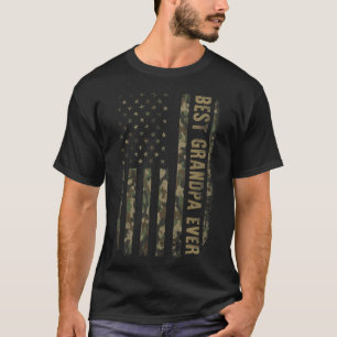 Best Grandpa Ever Camouflage American Flag Father' T-Shirt