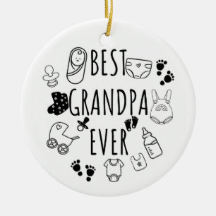 Best grandpa ever ceramic ornament