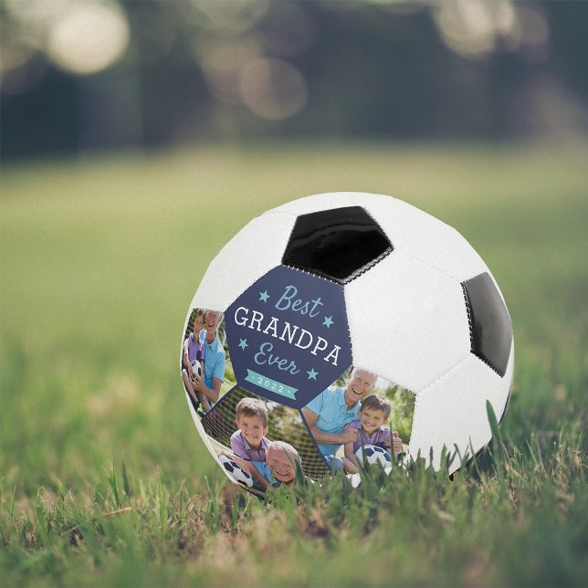 Best Grandpa Ever | Custom Grandpa Photo Soccer Ball (Creator Uploaded)