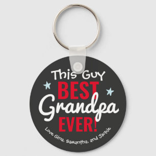 Best Grandpa Ever Custom Name Key Ring