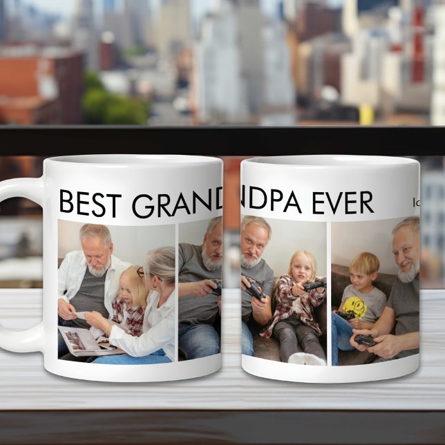 Best Grandpa Ever Custom Personalised Family Photo Coffee Mug (Creator Uploaded)