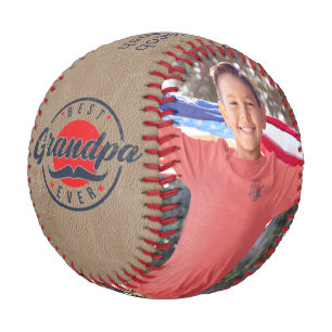 Best Grandpa Ever Custom Photo Baseball
