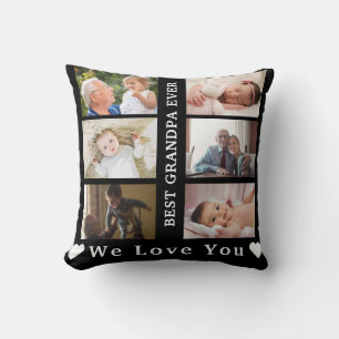 Best grandpa ever Custom Photo collage We love you Cushion