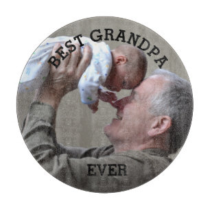 Best Grandpa Ever Custom Photo Create Your Own Cutting Board