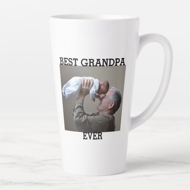 Best Grandpa Ever Custom Photo Create Your Own Latte Mug (Right)