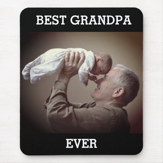 Best Grandpa Ever Custom Photo Create Your Own Mouse Pad (Front)