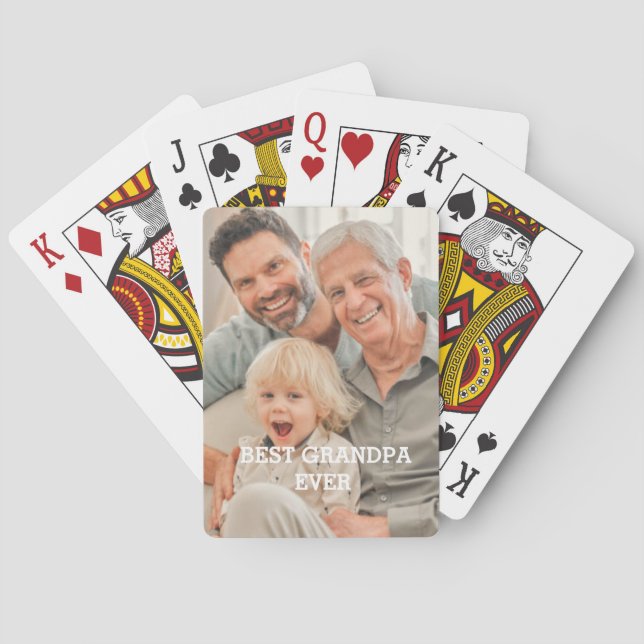 Best Grandpa Ever Custom Photo Create Your Own Playing Cards (Back)