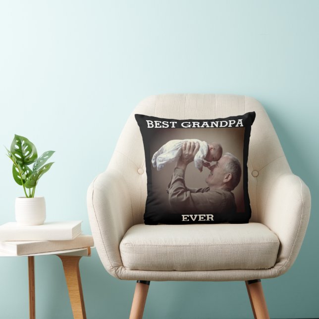 Best Grandpa Ever Custom Photo Create Your Own Thr Cushion (Chair)