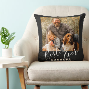BEST GRANDPA EVER Custom Photo Father's Day Cushion