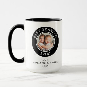 Best Grandpa Ever Custom Photo Modern Fun Cute Mug