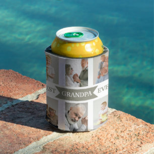 Best Grandpa Ever   Custom Photos Can Cooler 