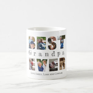 Best grandpa ever custom text photo,  coffee mug