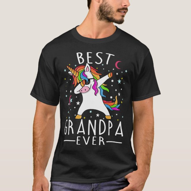Best grandpa Ever Dabbing Unicorn T-Shirt (Front)