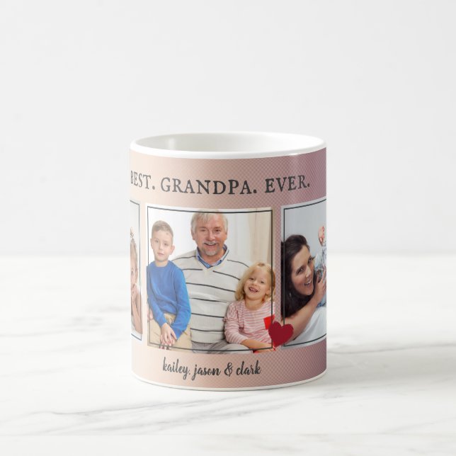 Best Grandpa Ever Dad Birthday Gift Custom Photo Coffee Mug (Center)