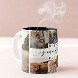 Best Grandpa Ever Elegant Script 8 Photo Collage Two-Tone Coffee Mug<br><div class="desc">Send a beautiful personalised gift to your Grandpa that he'll cherish. Special personalised family photo collage to display your special family photos and memories. Our design features a simple 8 photo collage grid design with "Best Grandpa Ever" designed in a beautiful handwritten black script style & serif text pairing. Customise...</div>