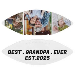 Best Grandpa Ever Est. Photos Gift  New Grandpa Football