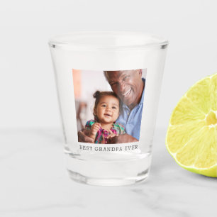 Best Grandpa Ever Family Photo Fathers Day Custom Shot Glass