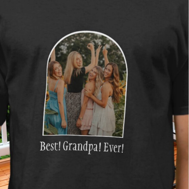 Best Grandpa Ever! Family Photo heart  Custom T-Shirt (Creator Uploaded)