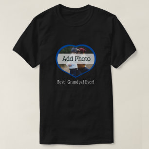 Best Grandpa Ever! Family Photo heart Custom T-Shirt
