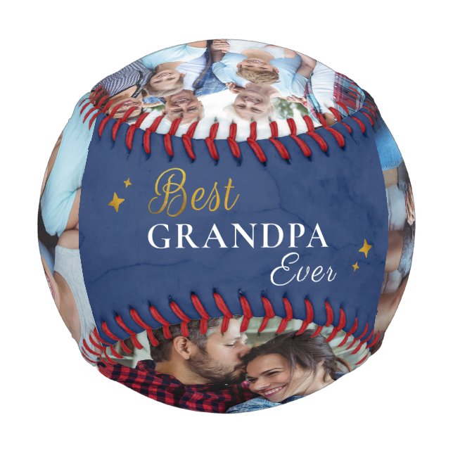 Best Grandpa Ever Family Photos Father's Day Baseball (Front)