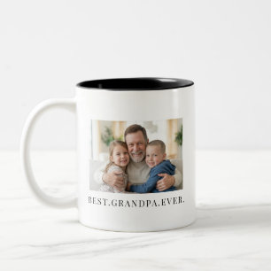 Best Grandpa Ever Fathers Day Gift Photo Two-Tone Coffee Mug