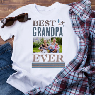 Best Grandpa Ever Father's Day Photo Collage Gift T-Shirt