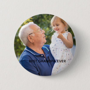 Best Grandpa Ever Full Photo Custom 6 Cm Round Badge