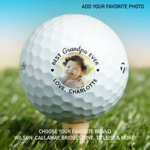 Best GRANDPA Ever - Golf Lover Personalised Photo Golf Balls