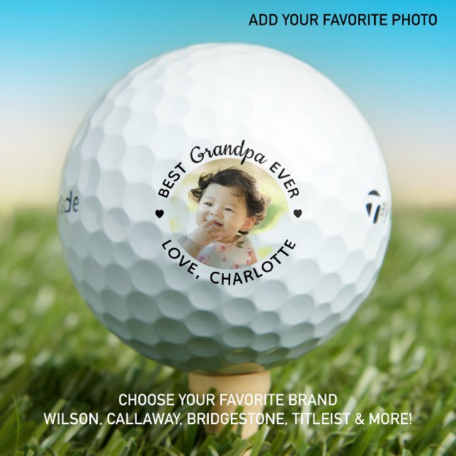 Best GRANDPA Ever - Golf Lover Personalised Photo Golf Balls (Creator Uploaded)