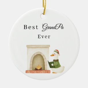 Best GrandPa Ever Goose Photo Ceramic Ornament
