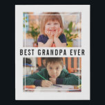 Best Grandpa Ever Grandchildren 2 Photo Collage Faux Canvas Print<br><div class="desc">Best grandpa Ever  Faux Canvas Print to express your love to granddad personalised with 2 favourite photos. Makes a great gift for holidays, grandpa birthday, grandparents day  and father's day.</div>