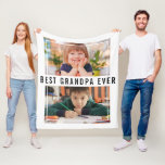 Best Grandpa Ever Grandchildren 2 Photo Collage Fleece Blanket<br><div class="desc">Best grandpa Ever Fleece Blanket  to express your love to granddad personalised with 2 favourite photos. Makes a great gift for holidays, grandpa birthday, grandparents day  and father's day.</div>