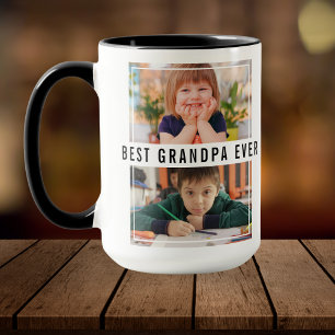 Best Grandpa Ever Grandchildren 2 Photo Collage Mug