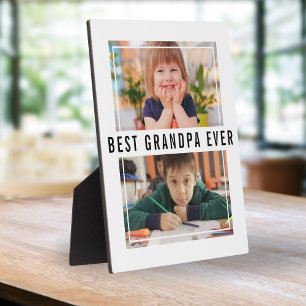 Best Grandpa Ever Grandchildren 2 Photo Collage Plaque
