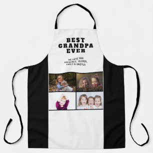 Best Grandpa Ever Grandchildren 4 Photo Collage Apron